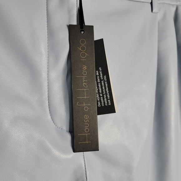 House of Harlow 1960 | High Rise Faux Leather Baby Blue Shorts - Picture 7 of 8